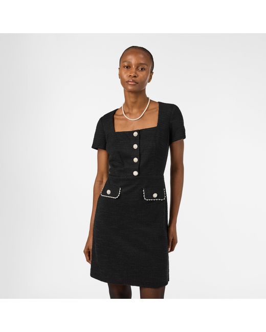 Karl Lagerfeld Black Tweed Mini Dress