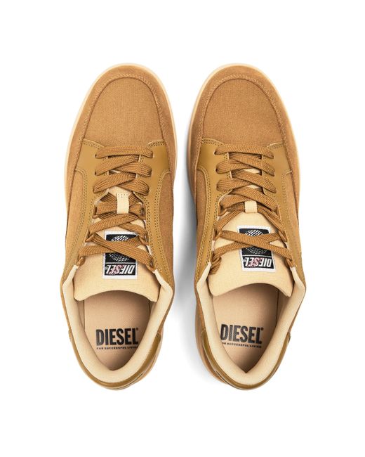 DIESEL Brown Sina Low Top Court Sneakers for men