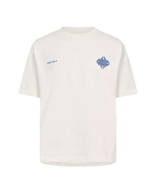 The Couture Club White Blurred Graphic Emblem T-Shirt for men