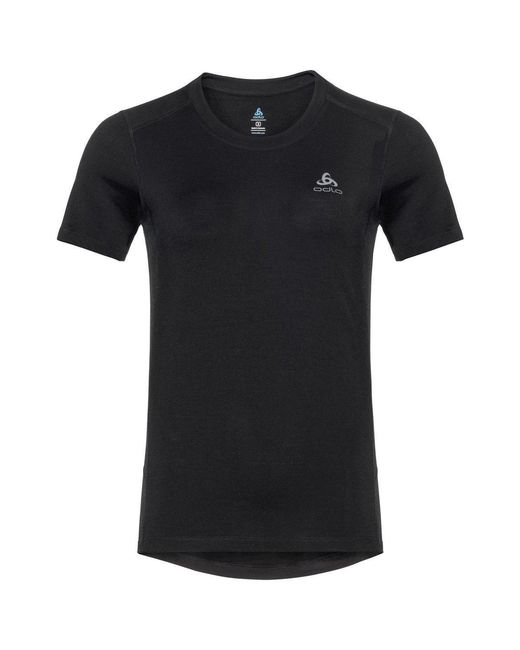 Odlo Black Merino Short-Sleeve Baselayer Top