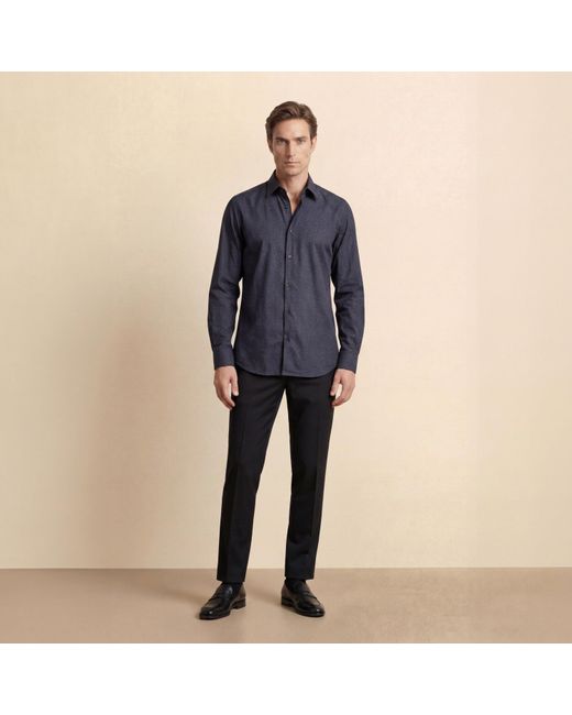 Without Prejudice Blue Ayla Geometric Cotton Print Shirt for men