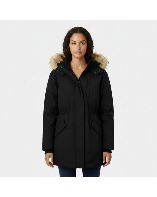 Jack Wills Black Jw Cinched Hooded Parka