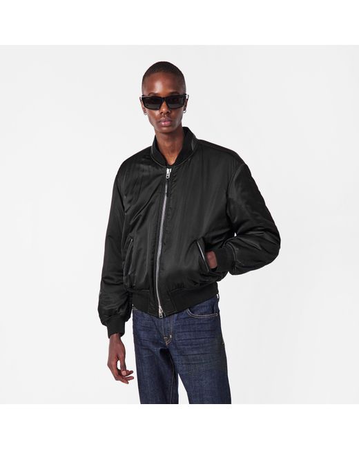 Tom Ford Black Lightweight Satin Bomber Jacket for men