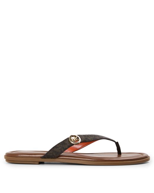 MICHAEL Michael Kors Brown Erin Thong Flip Flops