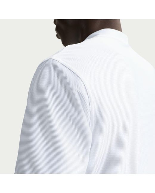 Nike White Velocity Dri-Fit Blade Collar Golf Polo for men