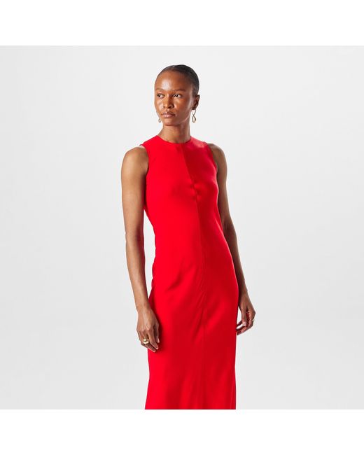 AMI Red Long Fluid Maxi Dress