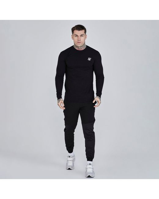 Siksilk Black Essential Long-Sleeve T-Shirt for men