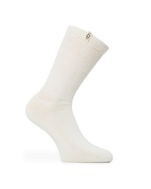 Ugg White Shealy Crew Socks