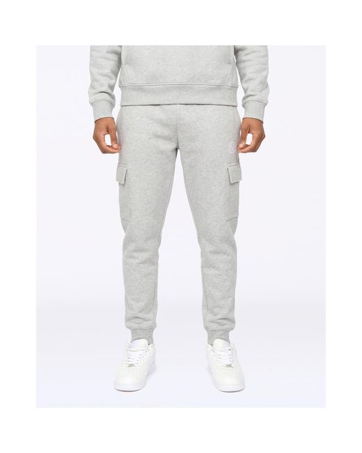 Siksilk Gray Closed Hem Fleece Joggers for men