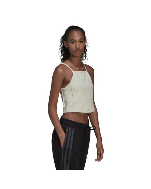Adidas Gray Studio Lounge Rib Tank Top