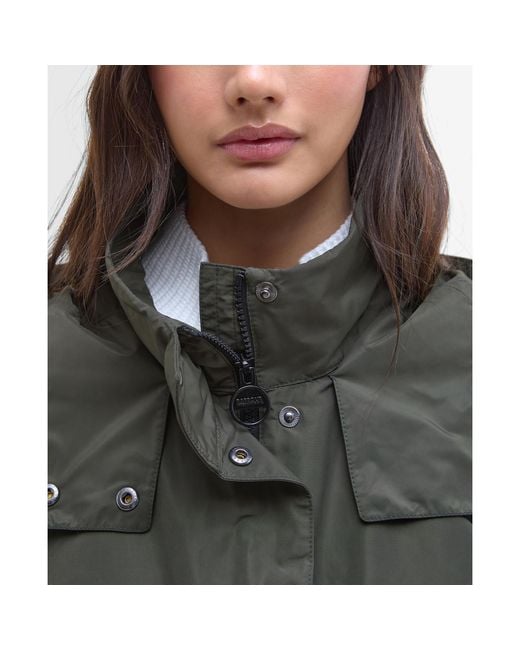 Barbour Gray Lolita Showerproof Long Sleeve Concealed Hood Rain Anorak