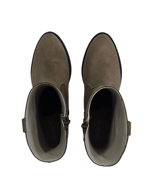 Jack Wills Green Jw Dalida Suede Calf Chunky Heel Hiker Boots