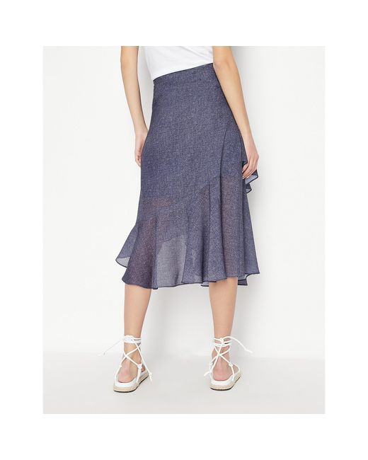 ARMANI EXCHANGE Blue Rara Midi Skirt