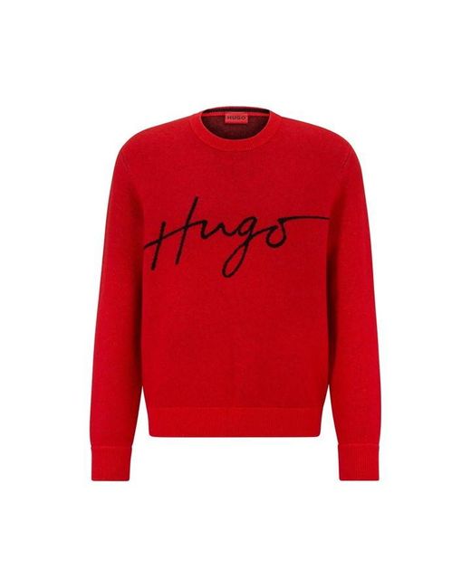 HUGO Red Relaxed-fit Wool-blend Sweater for men