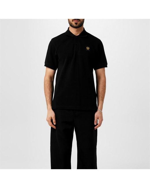 Belstaff Black Short Sleeve Polo Shirt for men