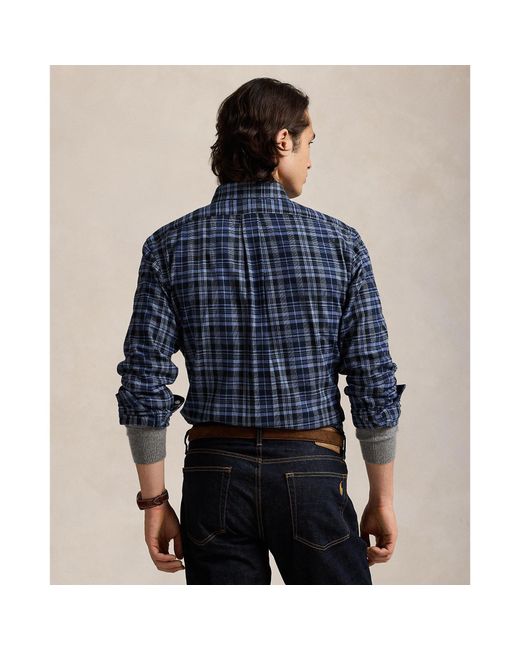 Polo Ralph Lauren Blue Check Twill Long Sleeve Shirt for men