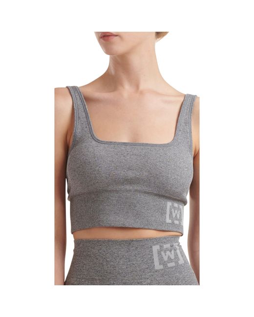 Wolford Gray Athleisure Crop Top Bra