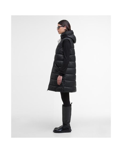 Barbour Black Cecilla Funnel Neck Full Zip Sleeveless Gilet