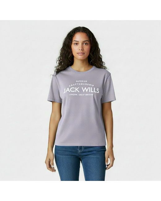 Jack Wills Purple Forstal Boyfriend T-Shirt Ladies