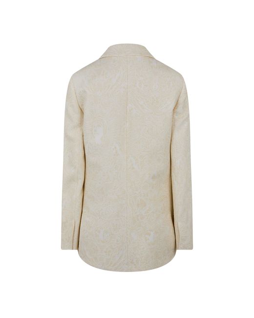 Off-White c/o Virgil Abloh White Wool-Mix Structured Raw-Edge Suit Jacket