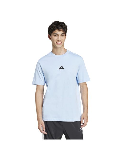 Adidas Blue Graphic Logo T-Shirt for men