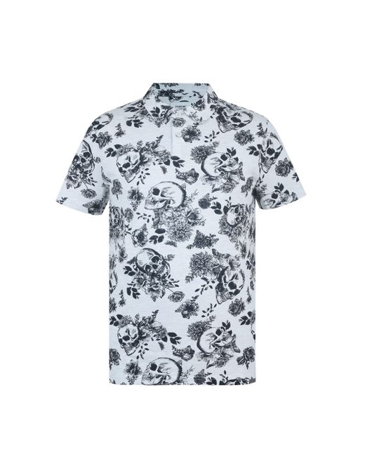 Firetrap Blue All Over Print Polo Top for men