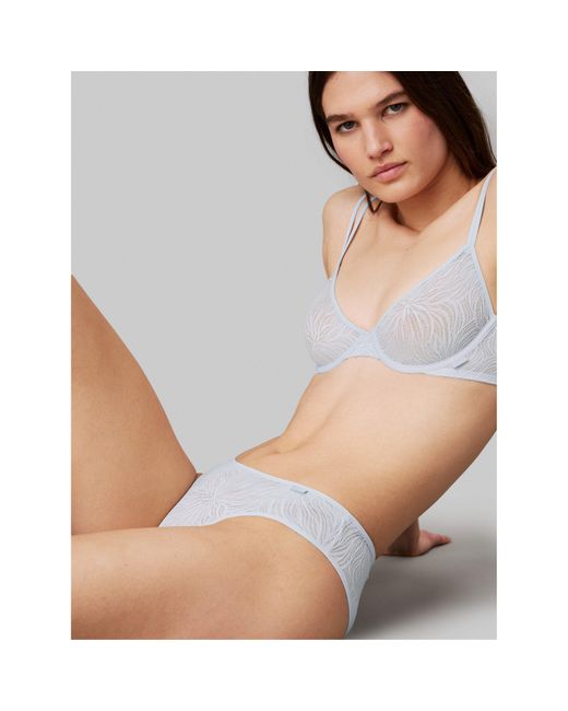 Calvin Klein Gray Thong Sheer Marquisette