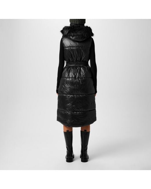 Barbour Black Saskia Quilted Padded Mid-Length Hooded Zip Gilet
