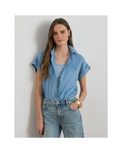 Ralph Lauren Blue Short Sleeve Plain Shirt