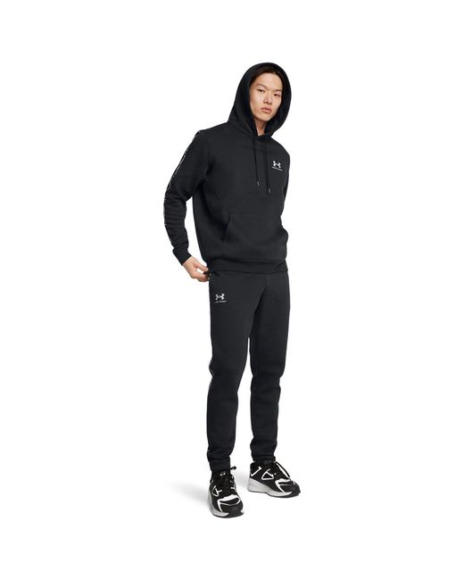 Under Armour Blue Icon Taping Closed Hem Fleece Joggers for men