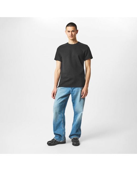 Firetrap Black Regular Fit Waffle T-Shirt for men