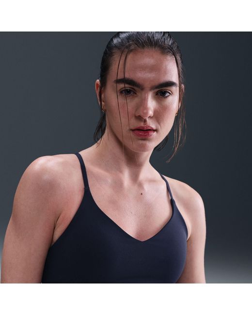 Nike Blue Indy Light Support Padded Sports Bra