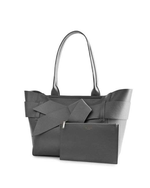 Ted Baker Black Knot Bow Faux Leather Large Shopper Bag
