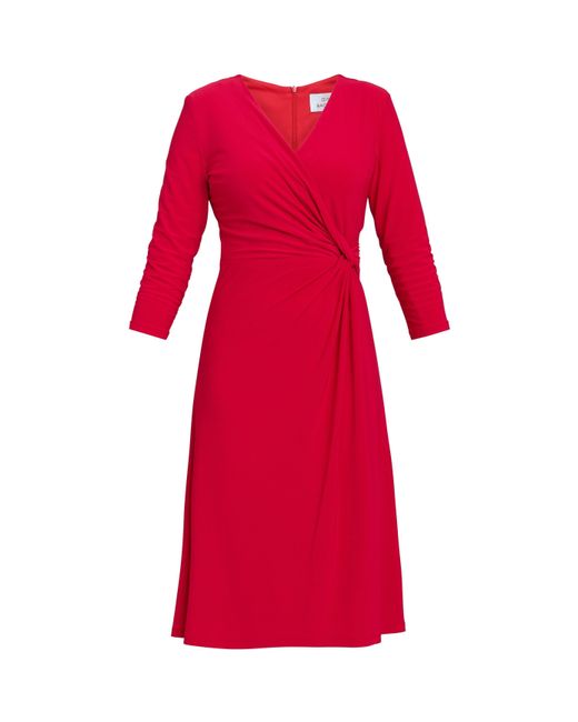 Gina Bacconi Red Antonia Jersey Wrap Dress