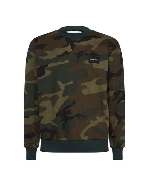 Calvin Klein Green Camouflage Sweatshirt for men