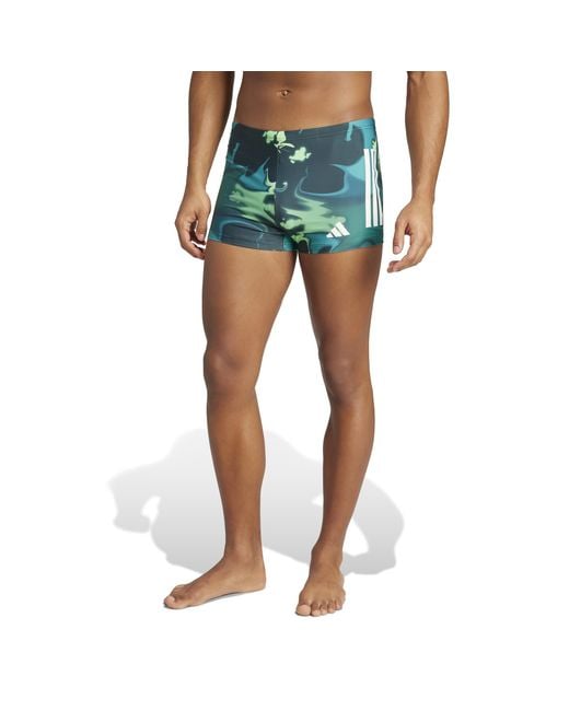 Adidas Green Graphic Swim Boxers for men