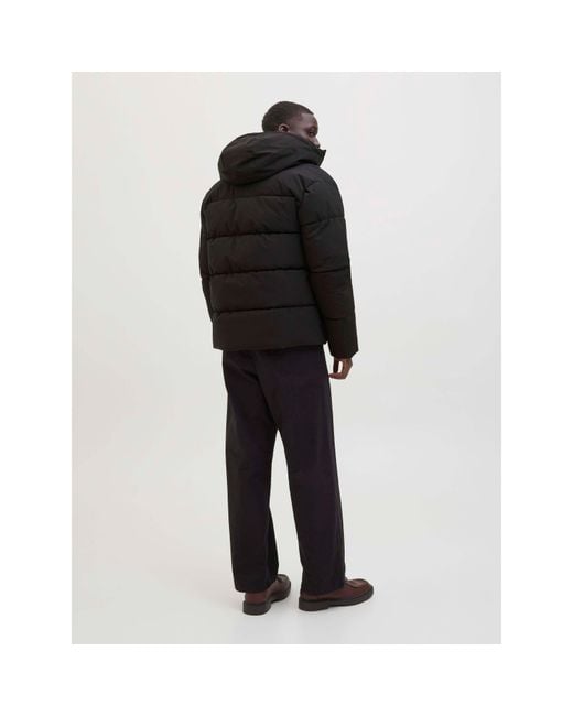 Jack & Jones Black Global Jacket Short Puffer Jacket Plus for men