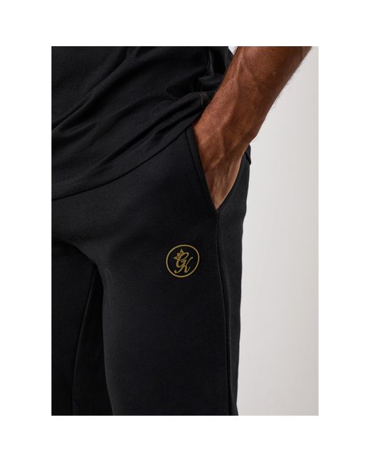 Gym King Black Cotton Open Hem Joggers for men