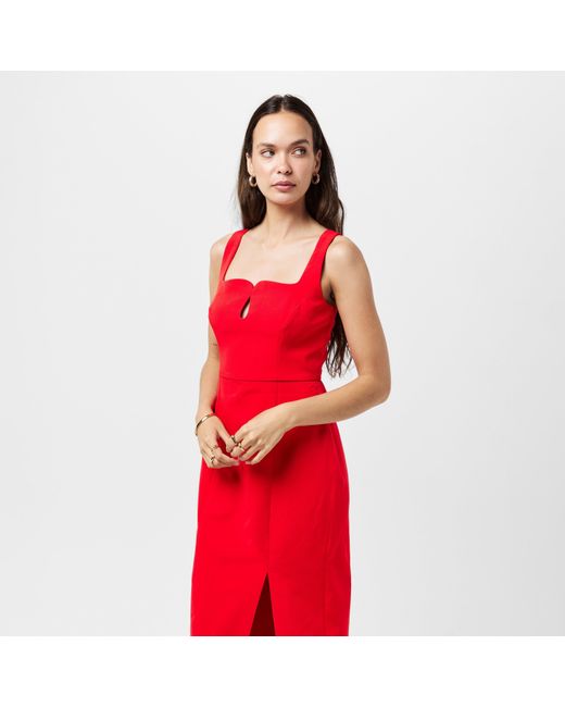 french connection red bodycon dress French Connection Striped Orange & Ivory Bodycon Tank Dress Sz 2