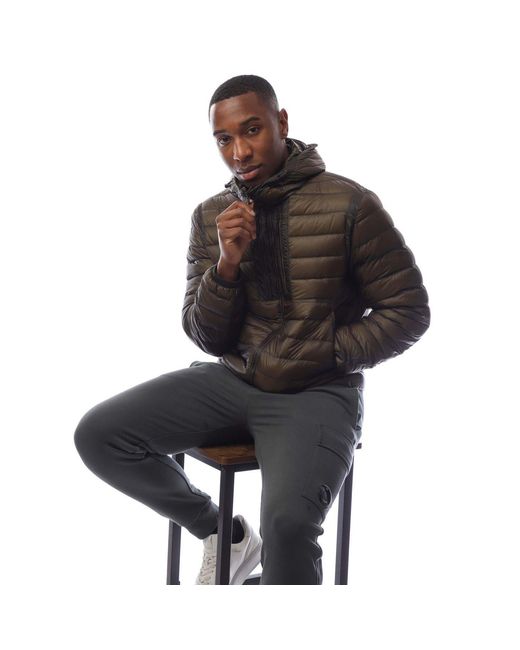 C P Company Brown D.D. Shell Goggle Down Jacket for men