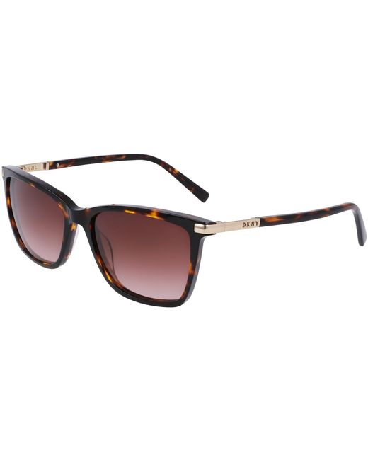 DKNY Brown Modified Rectangle Sunglasses