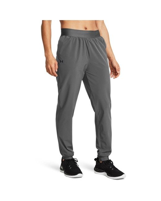 Under Armour Gray High Rise Woven Performance Tracksuit Bottom