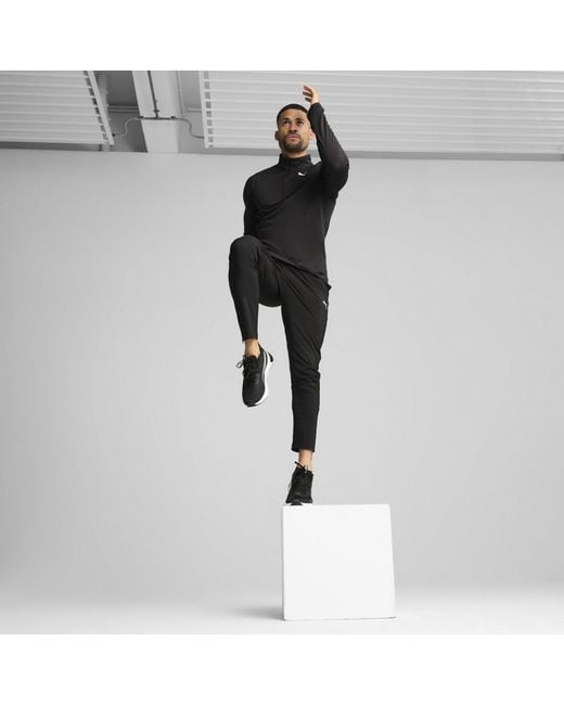 PUMA Black Tad Qz Long Sleeve Performance Gym Top for men