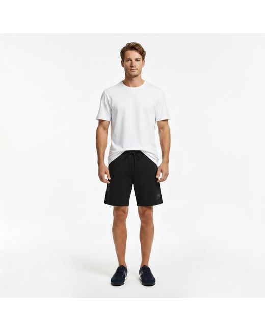 HUGO Black Cotton-Terry Shorts With Tortoiseshell Logo for men