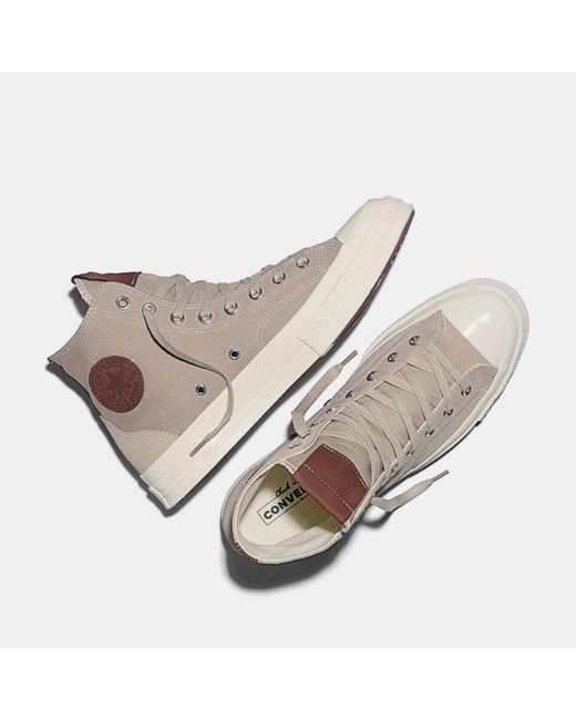 Converse Gray Chuck 70 Canvas And Suede High-Top Trainers