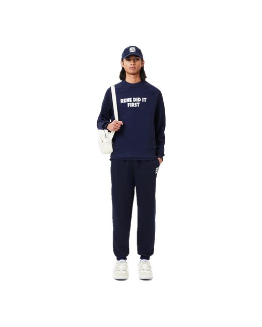 Lacoste Blue Cuffed Fleece Joggers for men