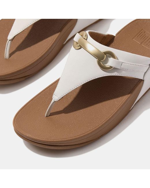 Fitflop White Fit Flop Chunky Snaffle Leather Toe Post Sandals