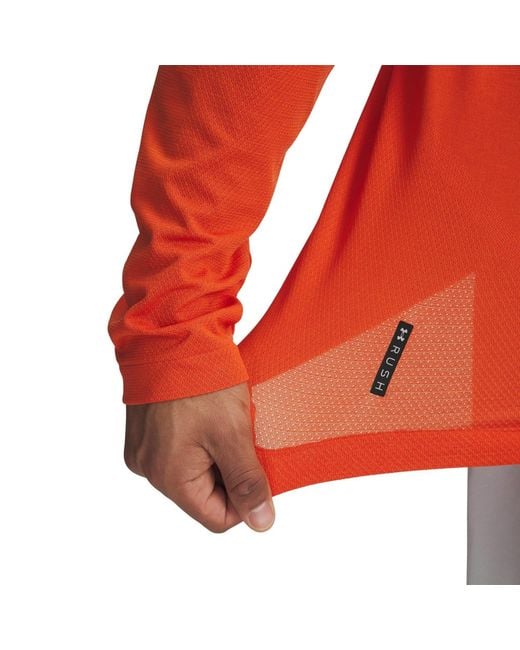 Under Armour Orange Rush Long-Sleeve Performance Gym Top for men