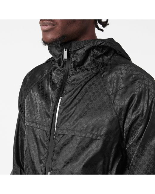 McQueen Black Alex Kick Technical Fabric Adjustable Hood Rain Anorak for men