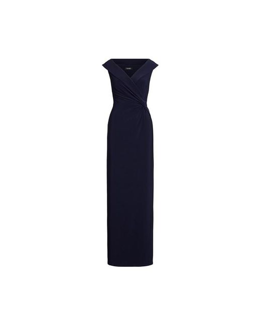 Ralph Lauren Blue Leonidas Twist Gown